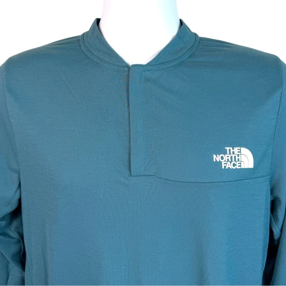 The North Face Men Active Trail Henley Sz S Teal Performance Outdoor Hiking Airy